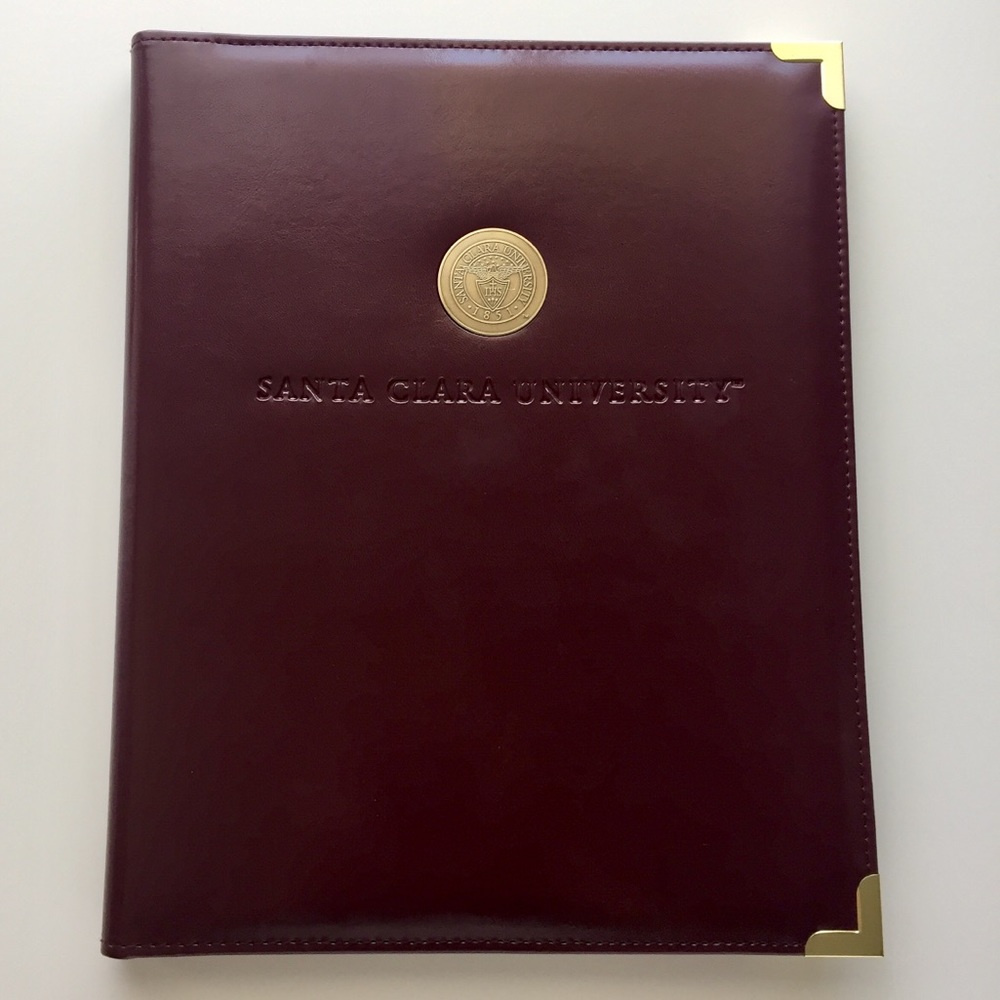 SCU Portfolio/Padholder with Medallion in Burgundy